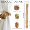 4 PCS Natural Jute Rope Curtain Holdbacks -Flexible Steel Core