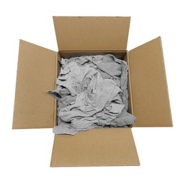 SupremePlus Gray T-Shirt Rags - Shop Bulk Cleaning Rag in a Box, Clean Up Stain, Grease, Paint & Auto with 100 Percent Cotton Low Lint Cloth (50 lbs. Box)