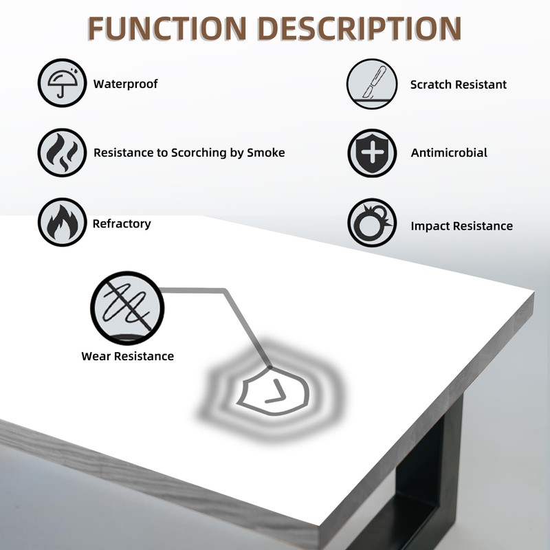 ZYJT White Wood Veneer, Luxury Design 24" x 48" Non