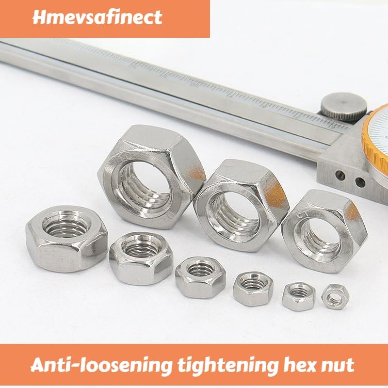 Hmevsafinect 3/8"-16 Hex Nuts,15 Pack 304 (A2-70) Stainless Steel Hardware