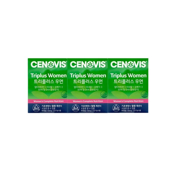 Cenovis Triple Plus Women 90 capsules x 3 boxes (multivitamin + mineral + omega 3) / 세노비스 트리플러스 우먼 90캡슐x 3박스 (멀티비타민+미네랄+오메가3)