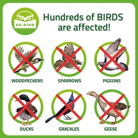 De-Bird De-Bird Scare Tape, 125 ft Reflective Bird Deterrent, Dual Sided for Outdoor, Pigeon Control, Easy Install Tape for Garden and Patio