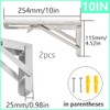 Ruidee 2Pcs Folding Shelf Brackets 250mm Metal Support Bracket Wall