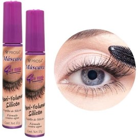 GAERO GLOBAL SOLUTION Rimel Mascara para Pestañas Maxi Volumen Silicon Prose by Gaero Shop  Kit de 2 Piezas 13 Gr Cada Una  4 en uno  Color Negro