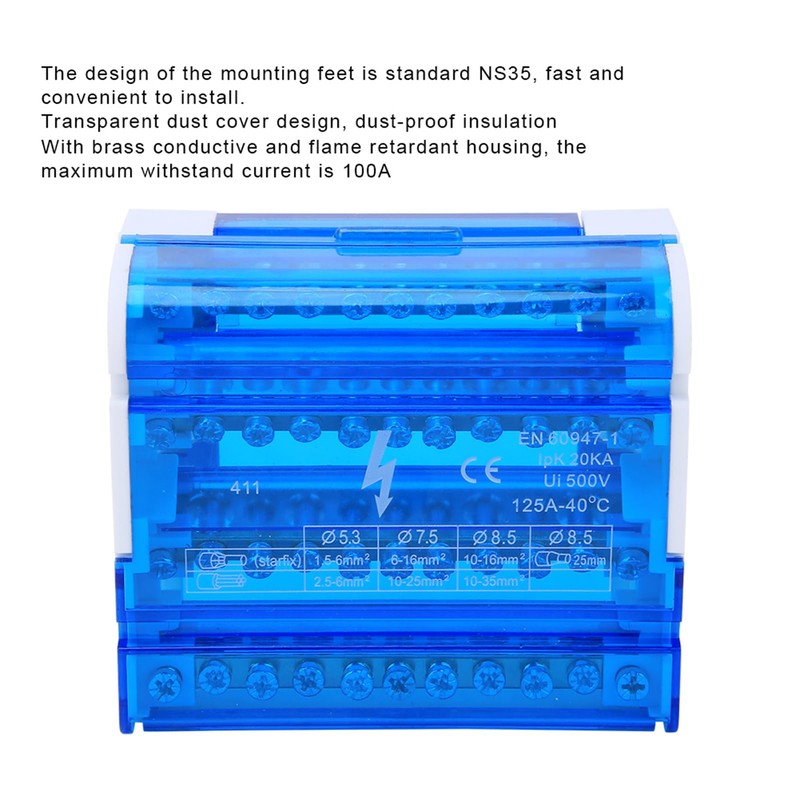 Haosie DIN Rail Junction Box, Terminal Block Junction Box, Tetrapolar