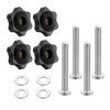 sourcing map 4 Sets Star Knob Kit, M5 Metric Thread