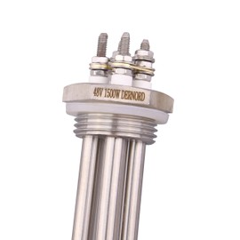 DERNORD 48V 1500W DC Submersible Water Heater Element Stainless Steel Heating Element with 1 Inch BSP Thread Fitting Double U Type