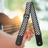 Bnineteenteam Ukulele Strap, Black and White Check Pattern, Adjustable Guitar