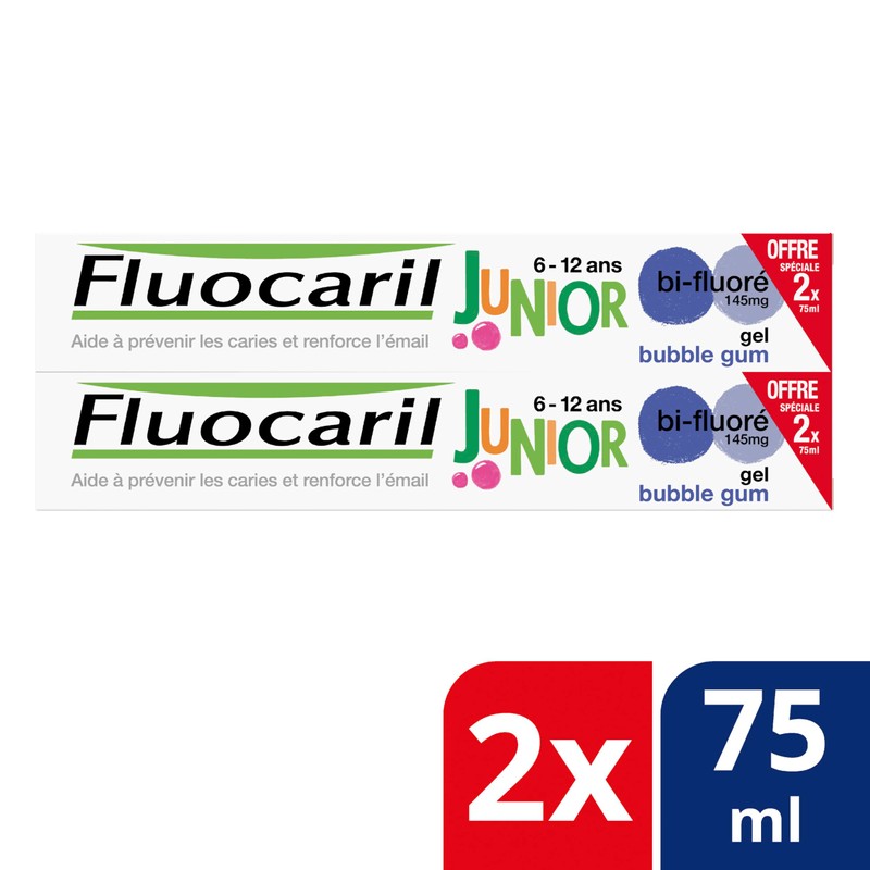 Junior 6-12 Years Old Dentifrice Gel Bubble 2x75ml