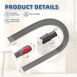 forDyson Gen5/V15/V12/V8/V11/V10/V7 Dryer Vent Cleaning Kit with Extended Hose, Crevice Tool & Brush Attachments for Lint Removal, Flexible Reach, Cordless Vacuum Accessory