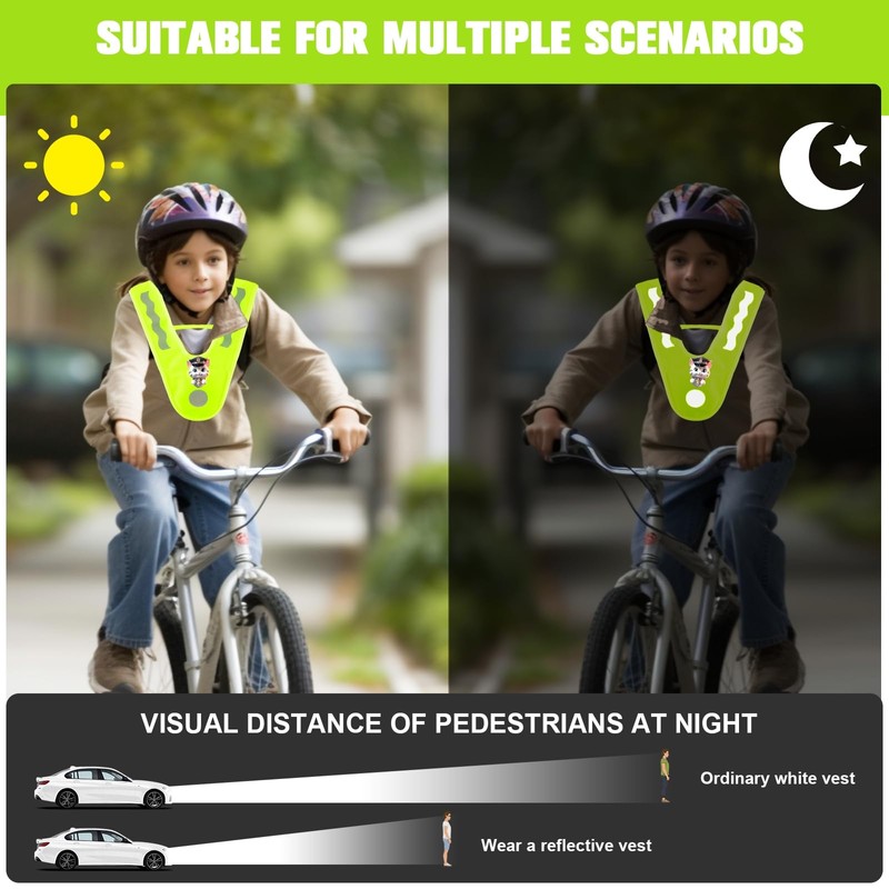 Kids Reflective Vests,High Visibility Child Safety Vests with Reflective Bracelets