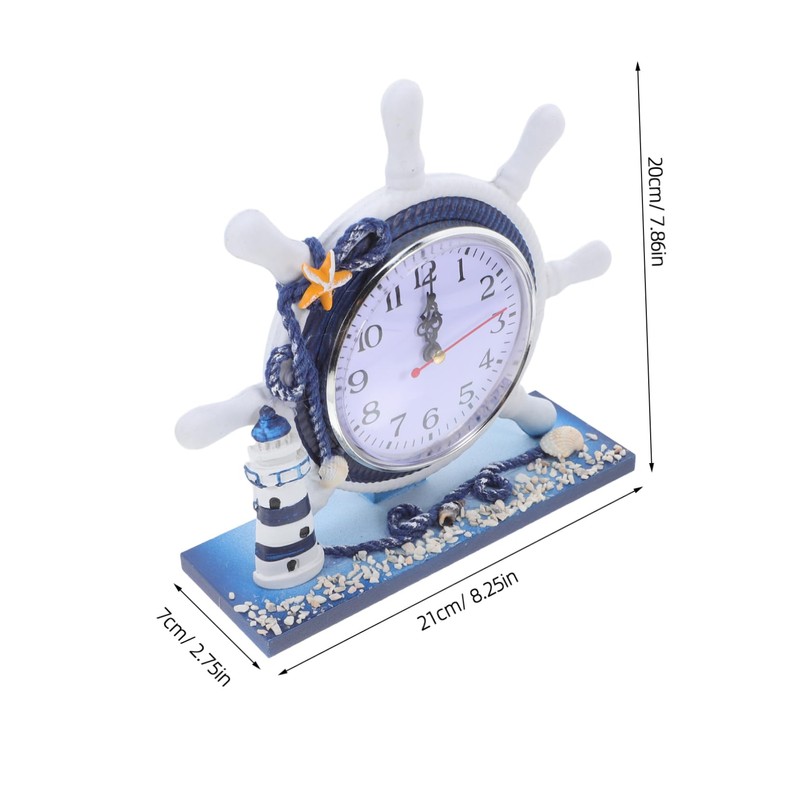 CORHAD 1Pc Nautical Style Silent Clock Unique Lighthouse Desk Decor