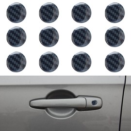 Vahinix 12 Pcs Car Door Lock Keyhole Cover,Anti-Blocking Car Door Lock Screw Protector,Car Decoration Dccessories Fit for Most Car,SUV,Turck-Carbon Fiber