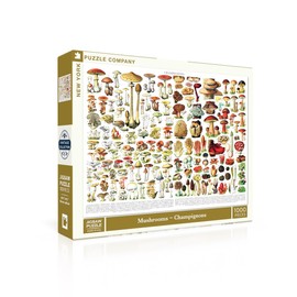 New York Puzzle Company - Vintage Images Mushrooms ~ Champignons - 1000 Random Cut Jigsaw Puzzle for Adults by Adolphe Philip Millot