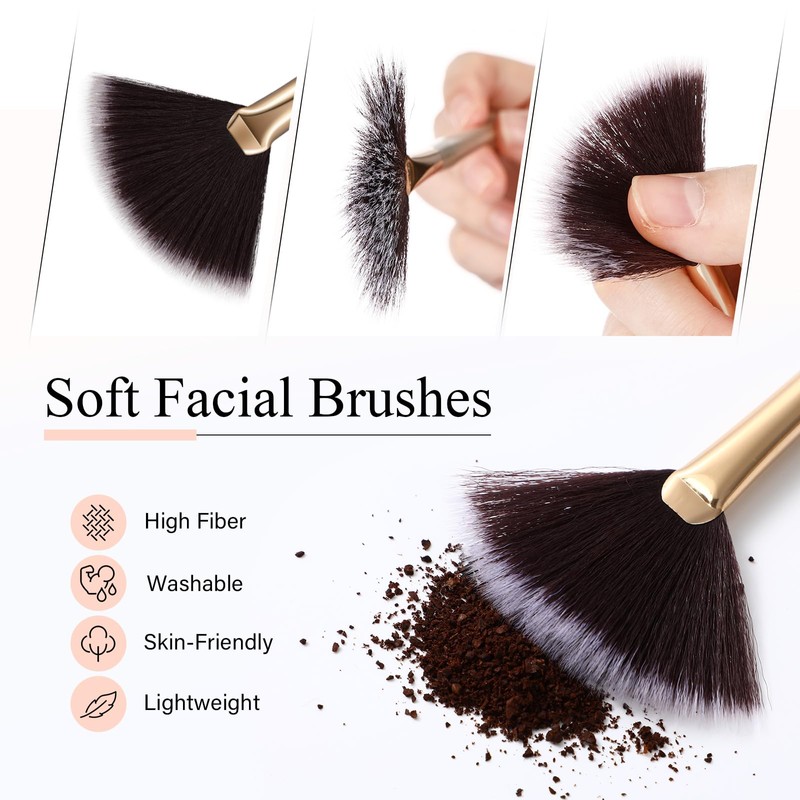 9 Pieces Facial Fan Mask Brushes, Soft Facial Applicator Brushes