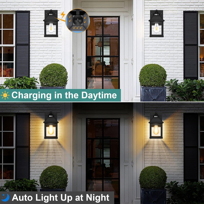 AEQ Solar Porch Lights Outdoor, Solar Sconce Lights Outdoor with