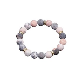 Hilufiet 10mm Natural Stone Healing Crystal Rose Quartz Bead Bracelet Anxiety Stress Anti Depression and Anxiety Relief Bracelet for Men Women