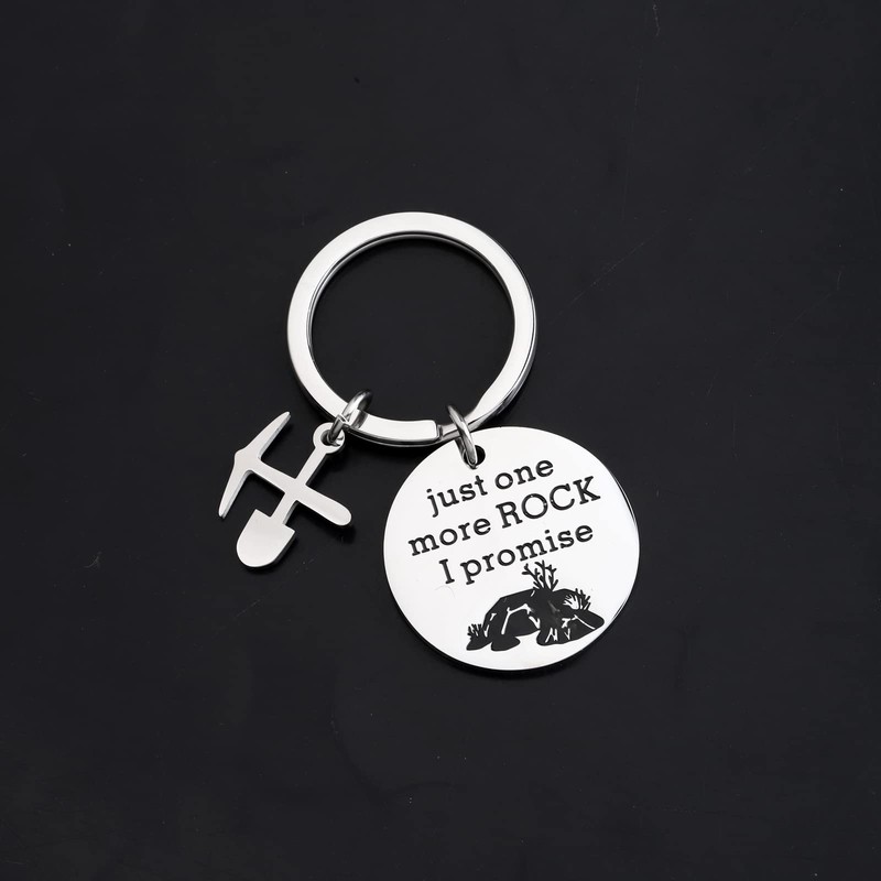 Gzrlyf Geology Keychain just One more Rock I Promise Keychain