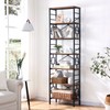 HOMISSUE Bookcase,7-Tier Tall Bookshelf Metal Bookcase and Bookshelves, Free Standing
