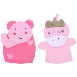 NOLITOY 2pcs Cartoon Exfoliating Mitts for Boy Girl Body Scrubbing Gloves Elephant Designs Lightweight Bath Accessories for Gentle Skin Cleansing and Exfoliation