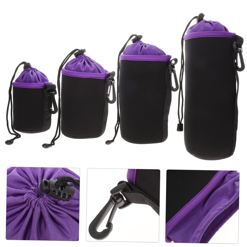 DOITOOL 4pcs Camera Lens Bag Camera Lens Pouch Camera Lens