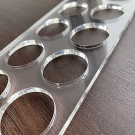 Mancala Board Template, Clear Acrylic, 17.625 x 4.75 inches, 1/4 inch Thick