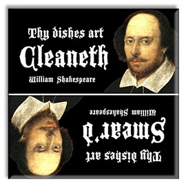 Clean Dirty Dishwasher Magnet Sign Indicator - Shakespeare Funny Gag Gift - Shakespearean Insult