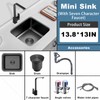 Black Kitchen Sink 13 Inch Undermount Single Bowl Workstation Sink,
