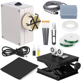 Threlaco 15 Pcs Fishing Rod Repair Kit Includes 3 Pcs Rod Wrapping and Winding Machine Set 2 Thread 1 Tape 5 Brush 1 Scissor 1 Sand Paper Fishing Rod Building Winding Tool