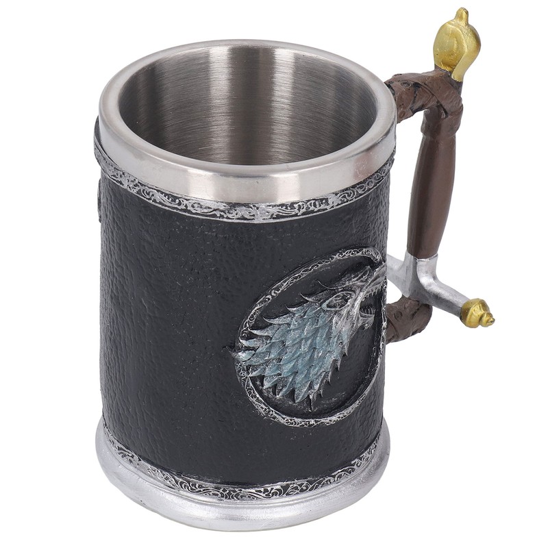 Stainless Steel Liner Mug Resin Decorative Hand Painted Beer Cup