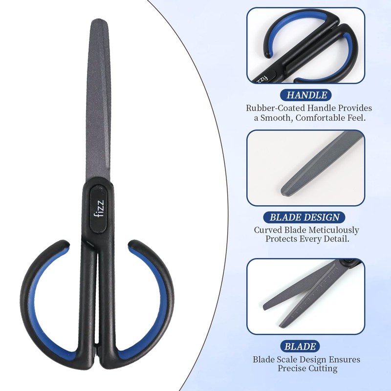 MultiBey 6.6-Inch Scissors - Stainless Steel Coated Cute Craft Scissors