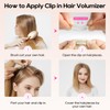 REECHO Clip in Hair Volumizer, 2PCS 12 inch Short Thick