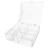 Ciieeo Acrylic Cotton Pad Holder with Clear Lid Multi Compartment