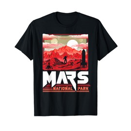 Mars National Park Vintage Sci-Fi Martian Exploration Space T-Shirt