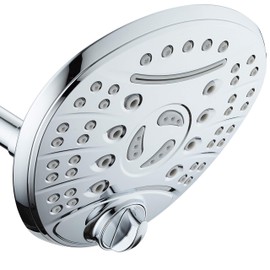 DreamSpa High Pressure 8 setting 7 inch Luxury Rainfall Shower Head with Cascading Waterfall - Modern High-Rise Adjustable with Low-Reach Flow Control Switch, All Chrome Finish - Top American Brand