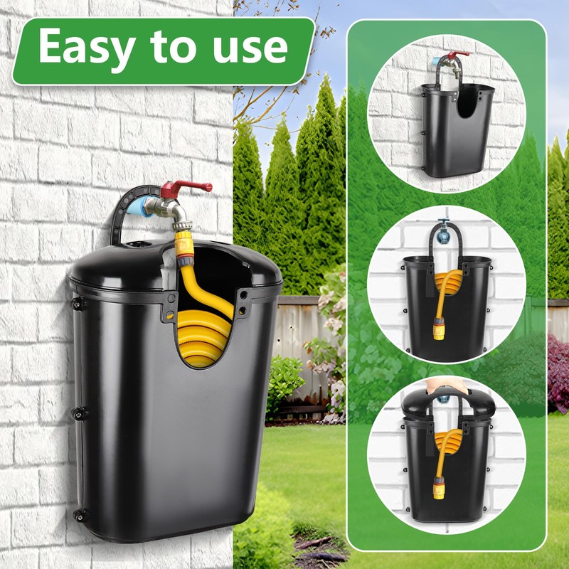 MUIEGUDO Courtyard Hose boxes, garden hoses Box。Black