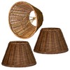 mini lampshades set of 3,Lamp Shade Rattan Clip-On shades,empire/barrel shape,woven