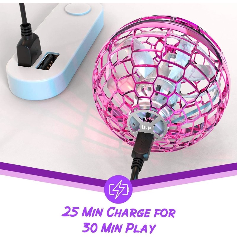 FLYNOVA Kids Light Up Magic Ball Toy,Hover Boomerang Spinning Cosmic