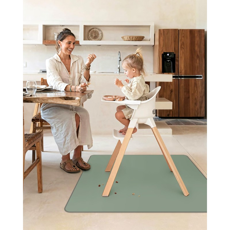 Blissful Diary Baby Splat Mat for Under High Chair, 50.4