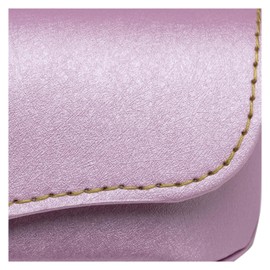Tacy CY-6338B-16 Glasses Case, Stylish, Women's, Cute, Semi-Hard Case, Button Type, Resin, PU, Pink