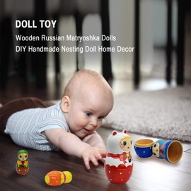 HYCLES Russian Matryoshka for Children, Pack of 5, Animals Dogs, Matryoshka Wooden Toy from 3 Years, Gift Panda