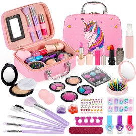 27 Pcs Kids Makeup Kit for Girls, Washable Makeup Kit Toys for Girls, Kids Makeup Toys for Kids Toddler Little Girls, Christmas Birthday Gifts for Girls Aged 3 4 5 6 7 8 9 10 Year Old
