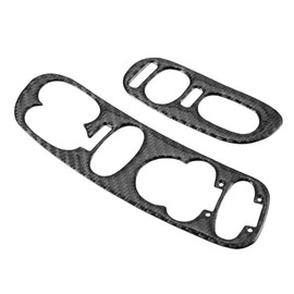 X AUTOHAUX Auto Window Lift Switch Cover Trim Interior Accessories for Chevy Corvette C5 1998-2004 Polyurethane Carbon Fiber Pattern Black (Set of 2)