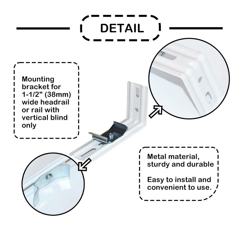 Vertical Blind L- Shaped Bracket 8pcs 3inch Blinds Curtain Track