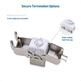 Cable Matters UL Listed 10Gbps 12-Pack RJ45 Shielded Cat6A / Cat6 Keystone Jack with Integrated Shutter