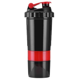AMONIDA Shaker Bottle, Portable Leak-Proof Flip Top Lid Protein Mixer Cup Prevents Slipping for Fitness
