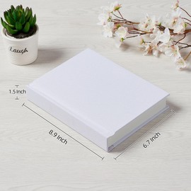Pssoss Photo Album 5x7 with Writing Space Linen Cover 5x7 Photo Album Book Holds 20 Photos Ideal for Wedding Theme-Album and Baby Photo Albums (White,20 Pockets)
