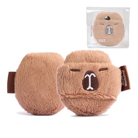 Momo's Workshop Cute Design Fluffy Powder, Suitable for Powder Cosmetics, Carrying Case + 1P Brown