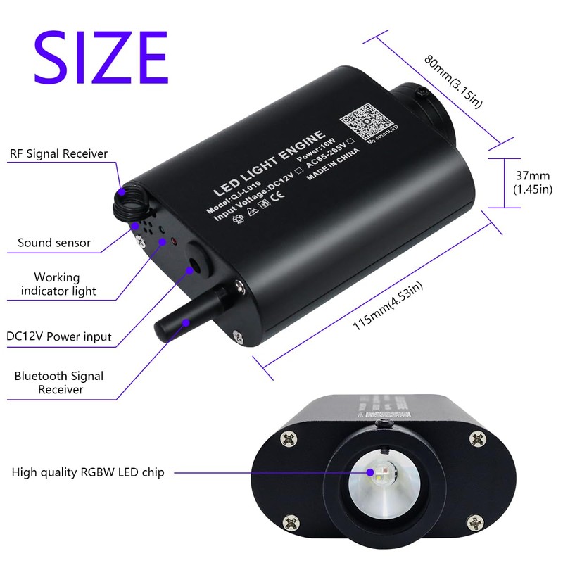 AKEPO 16W Fiber Optic Starlights Headliner Lights Star Light Kit,