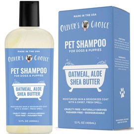 OLIVERS CHOICE- Champú para Perros con Avena y Aloe Vera. Manteca de karité para Perros con Mal Olor. Champú para Cachorros 14                        
